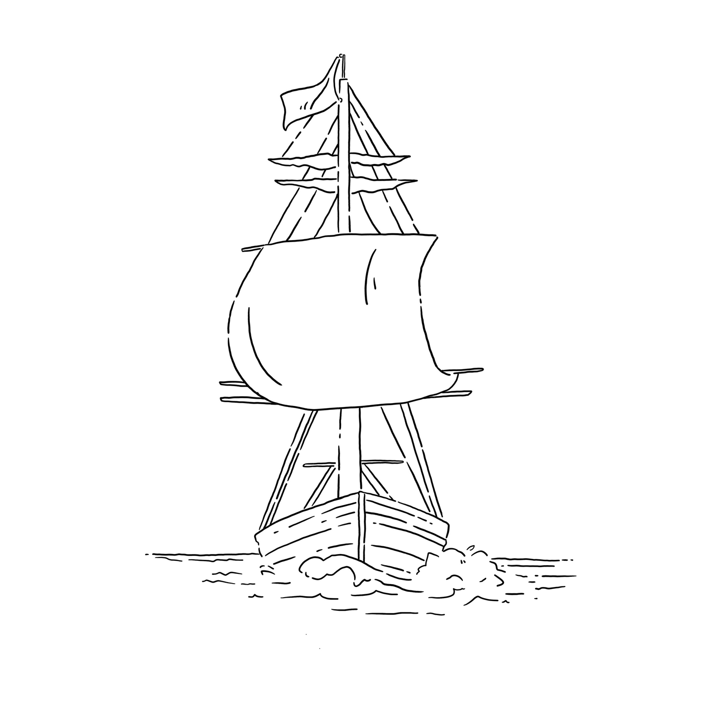 Boat in the Waves Sticker